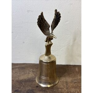 Vintage Eagle Brass Bell With Isaiah 40:31 Bible Verses 4" Tall.